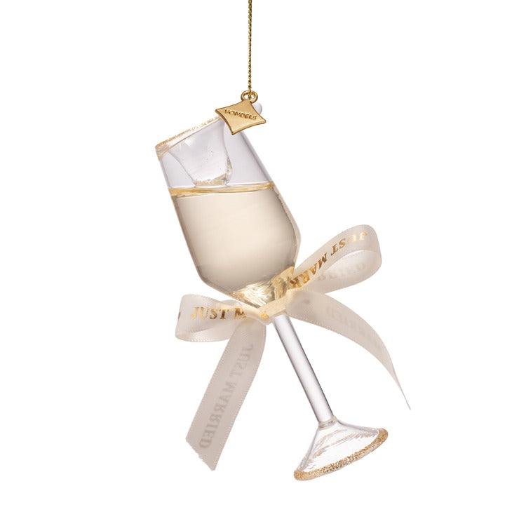 Just Married Champagne Flute Ornament