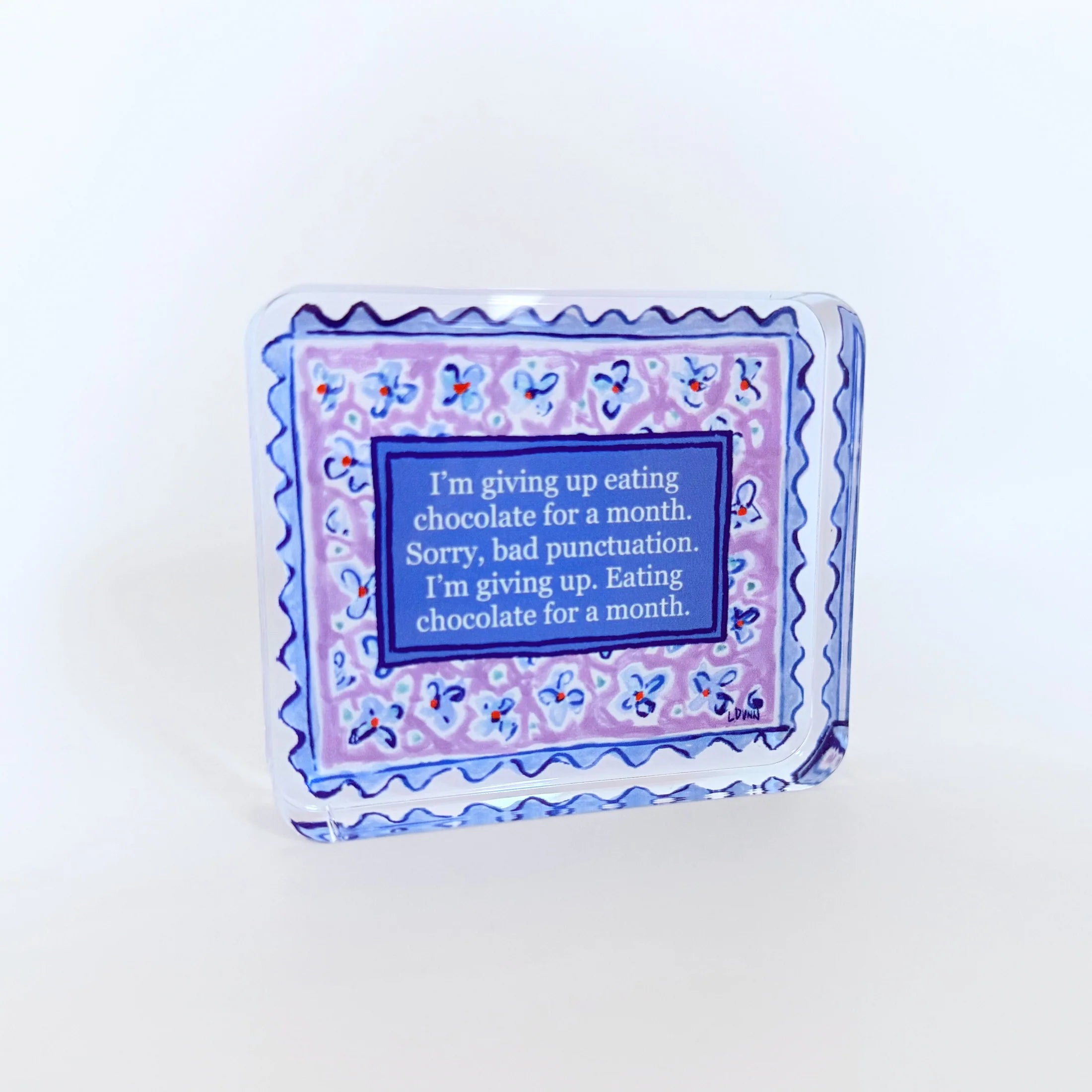 Eating Chocolate Acrylic Block