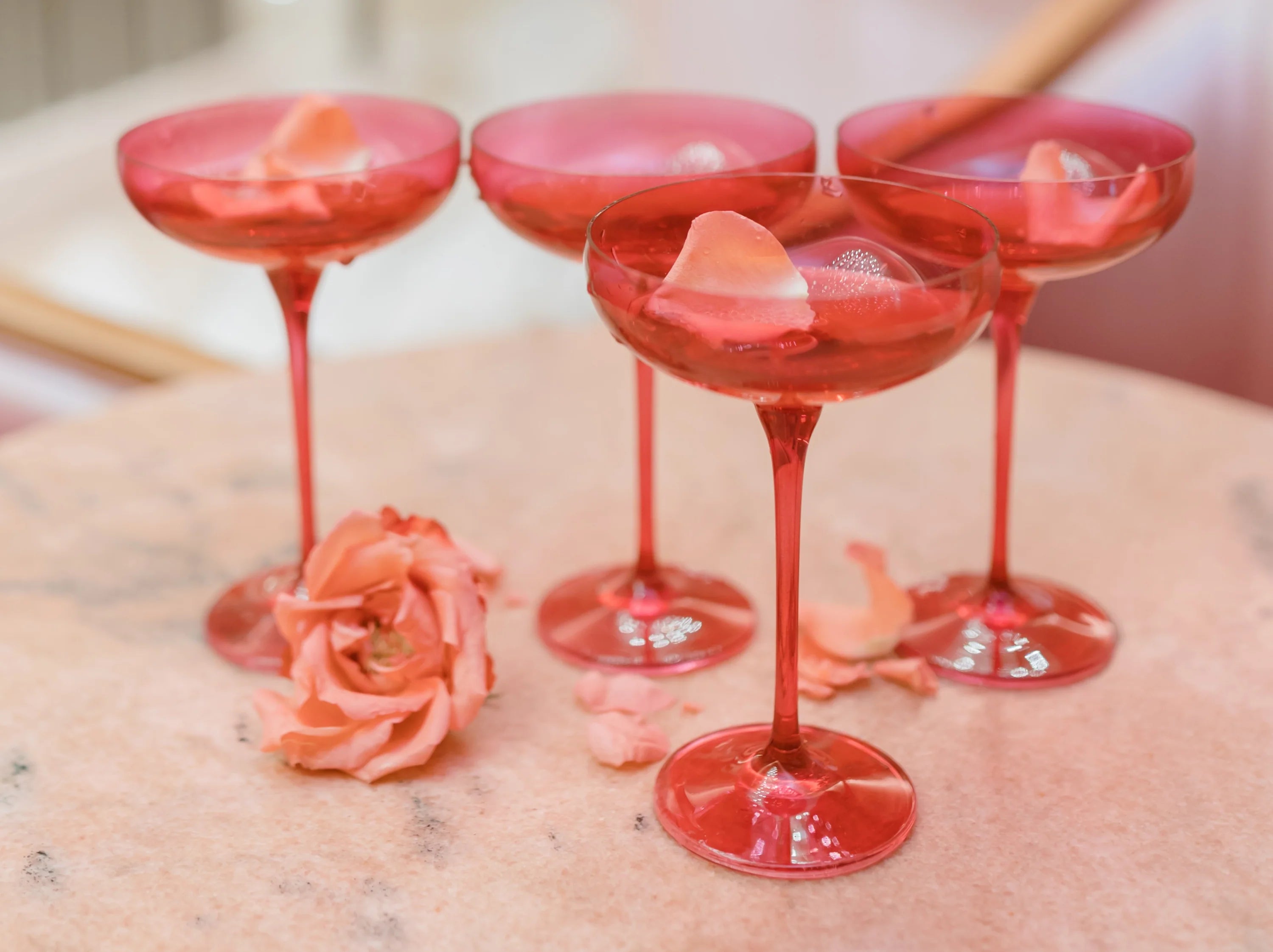 Estelle Colored Champagne Coupe Stemware {Viva Magenta (Our Fuchsia)}_Pair