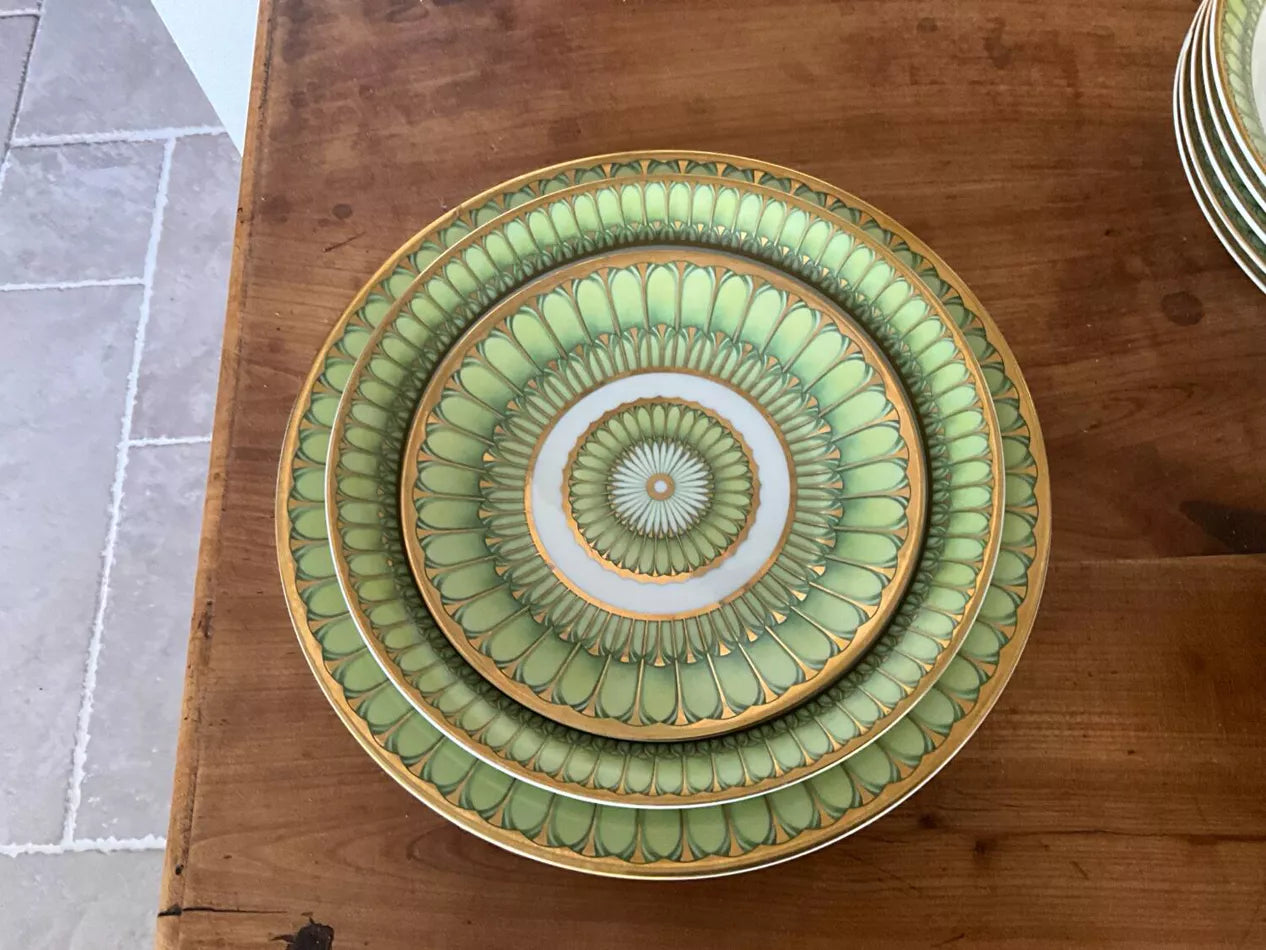 Arcades Green and Gold Bread and Butter Plate
