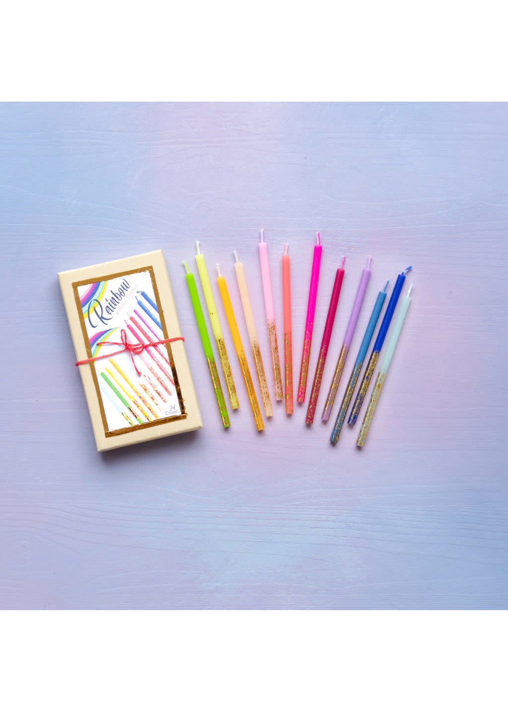 Rainbow Birthday Candle, Boxed St/24