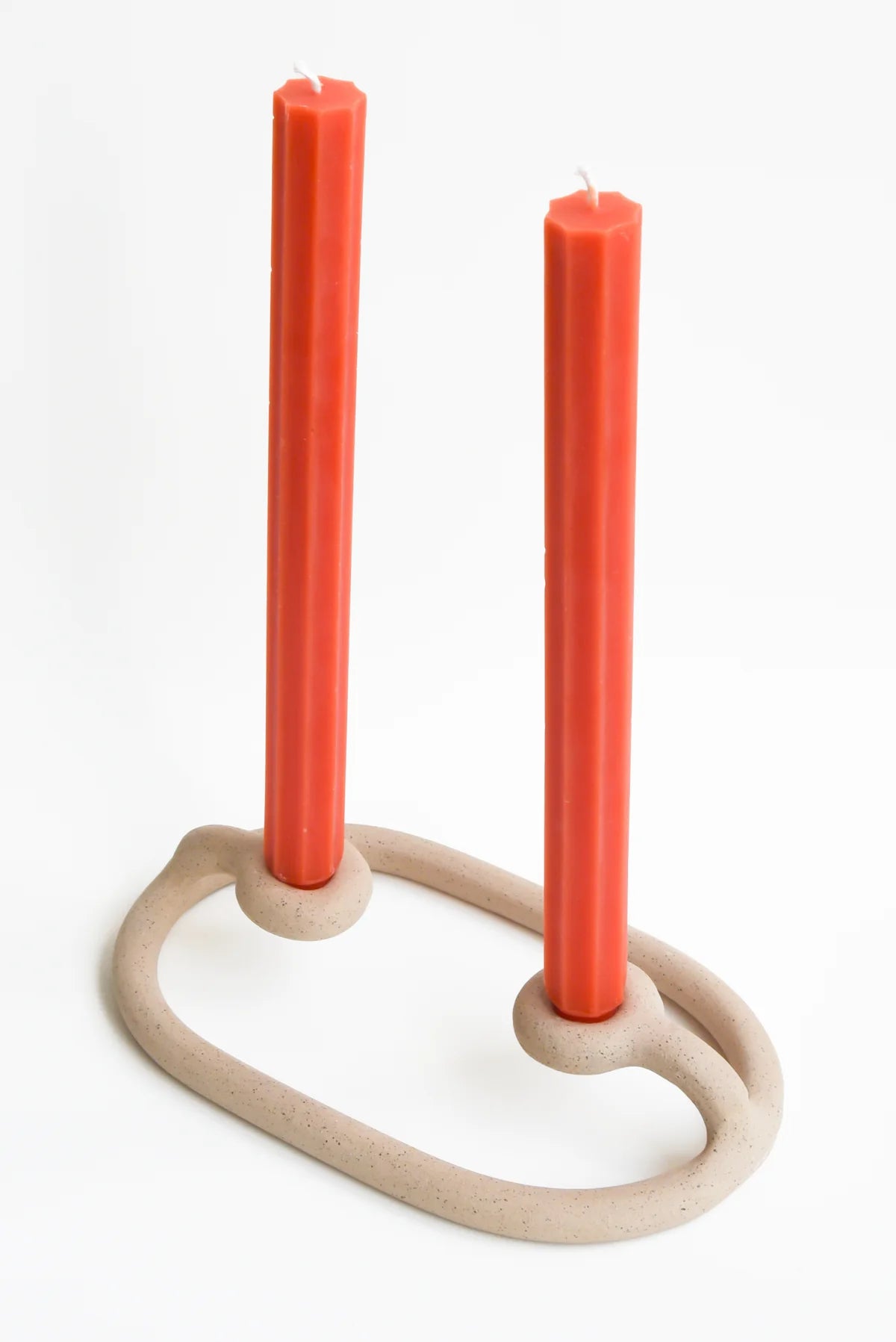 12" Fluted Church Taper Candles - Coral