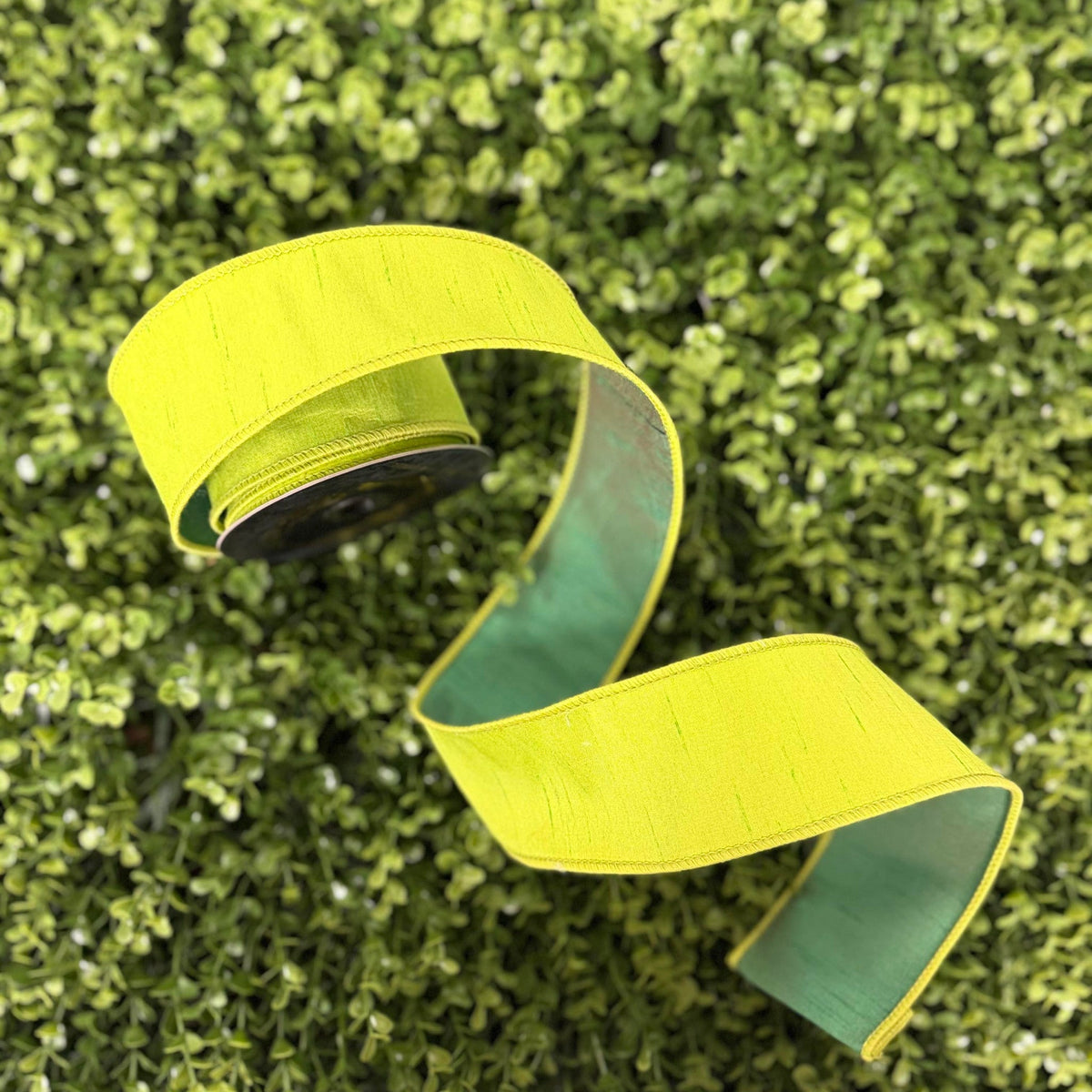 Dupion DBL Fused Lime Ribbon