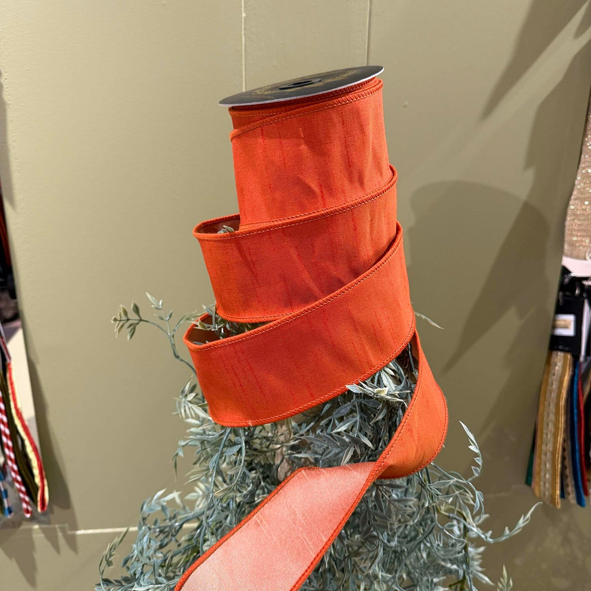 Dupion DBL Fused Orange Ribbon