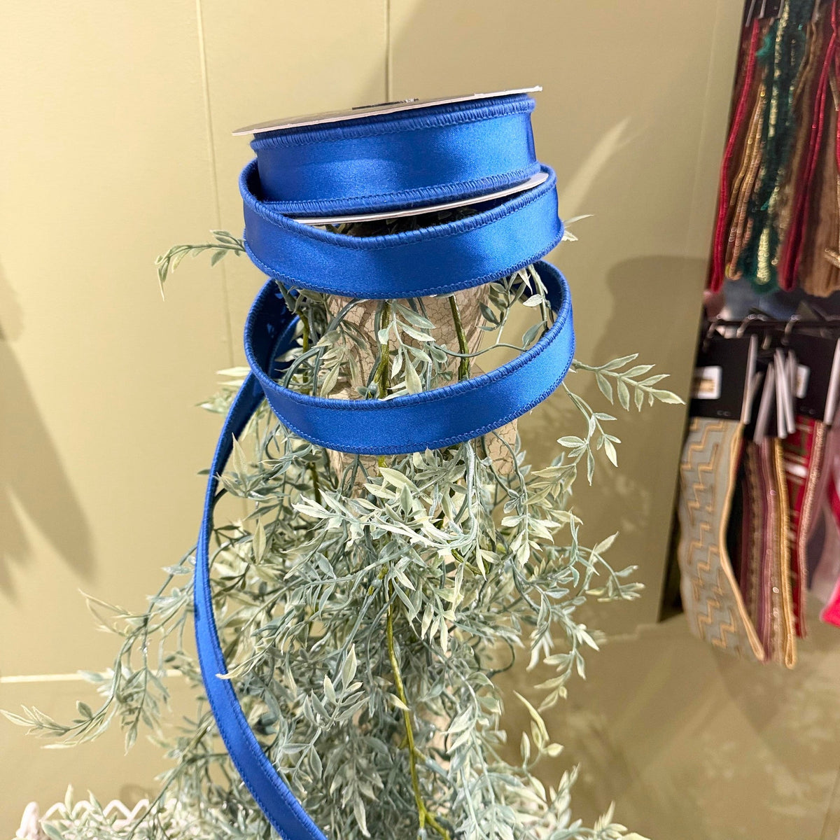 Blue Satin DBL Fused Ribbon