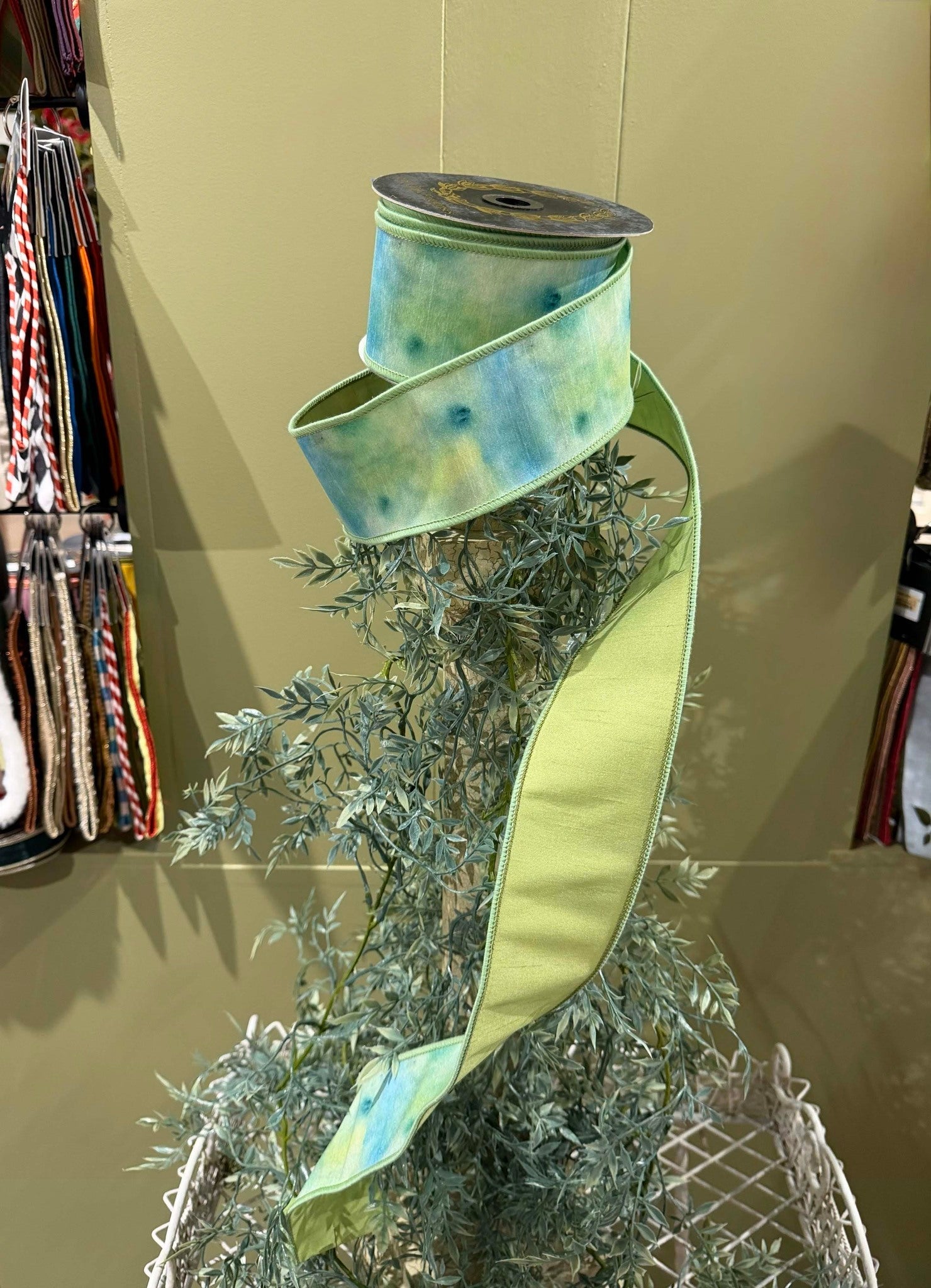 Water Color Tafetta Fused Apple Ribbon