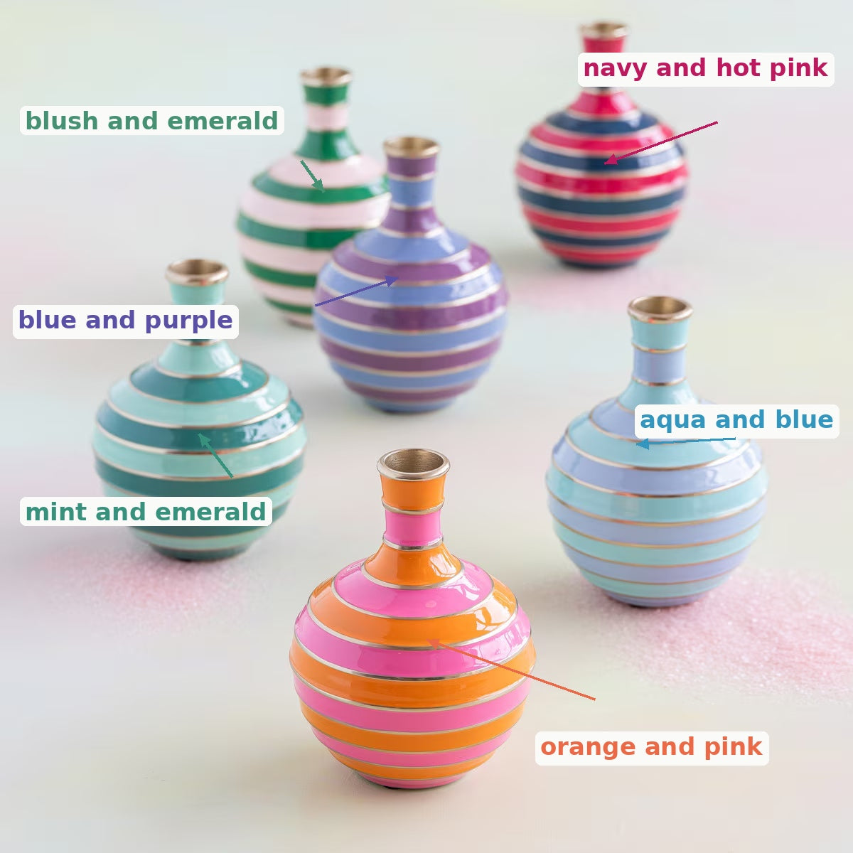 Glitterville Striped Vase
