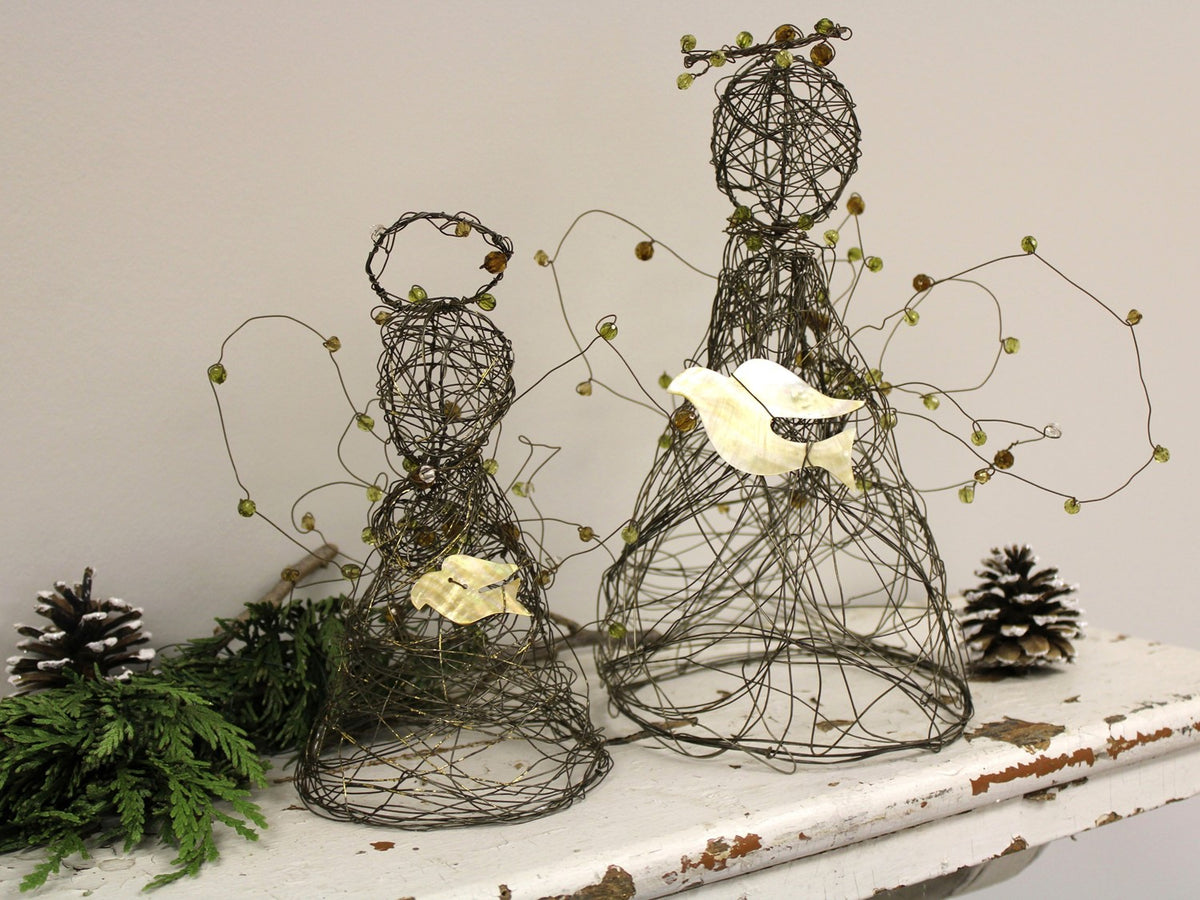 Vintage Wire Angel with Beads