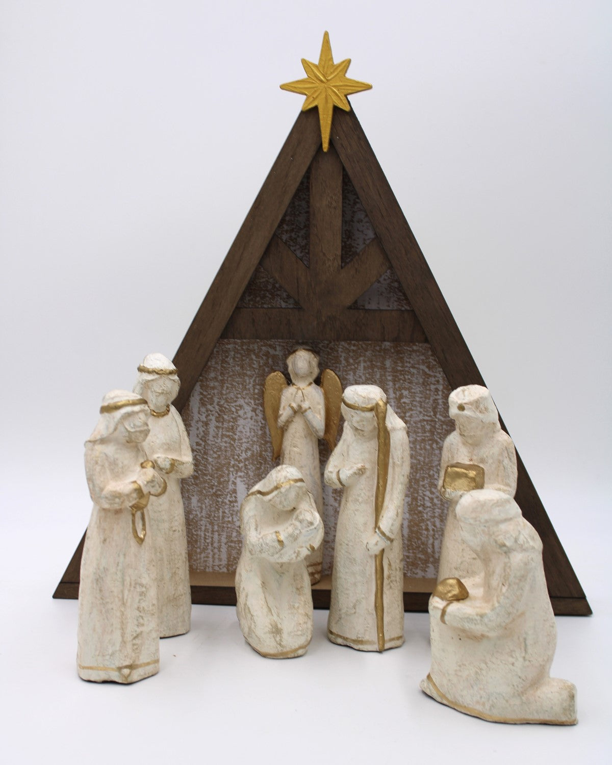 Paper Pulp Nativity Ivory/Gold | Set of 6