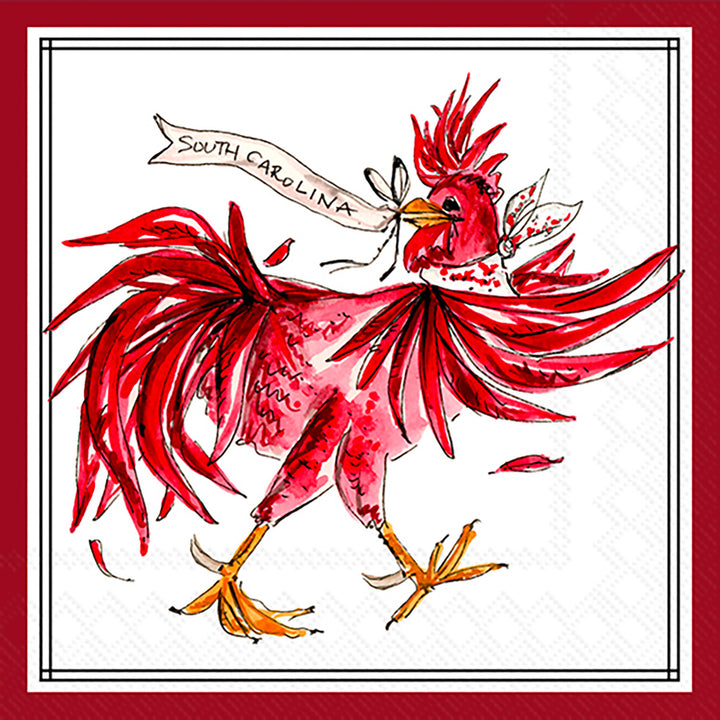 Hometown Pride White Rooster Cocktail Napkins