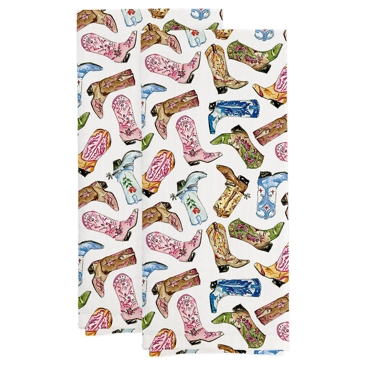 Boot Scootin' Tea Towels Set of 2