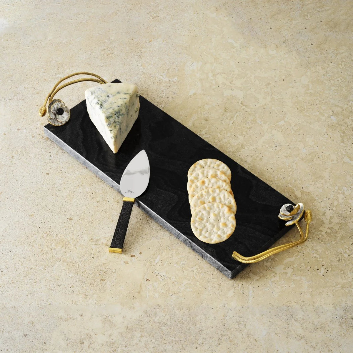 Anemone Cheese Board with Knife