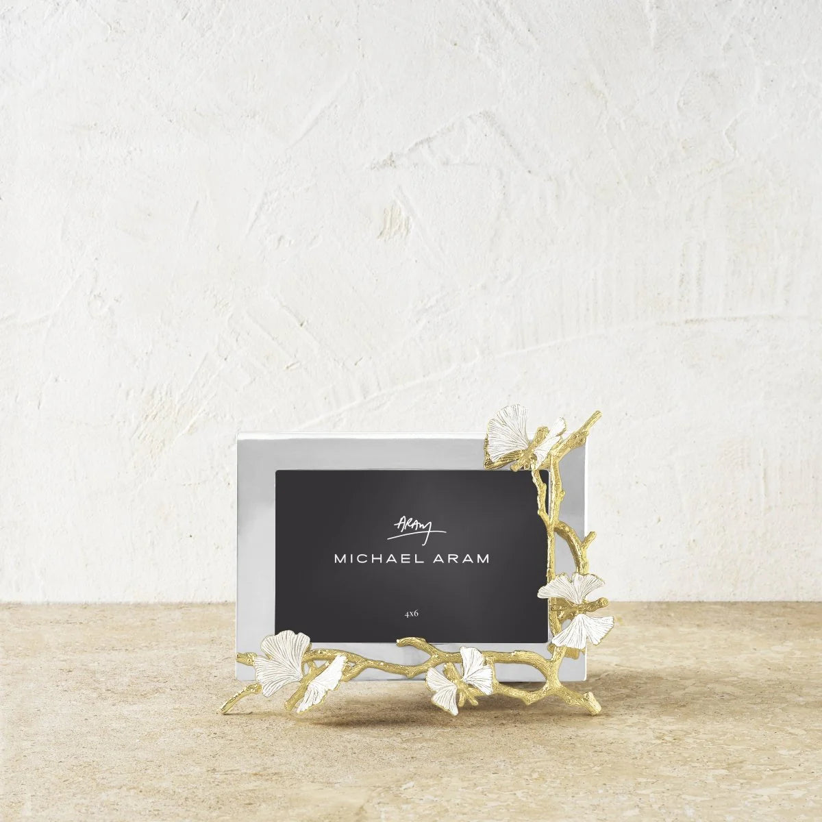 Butterfly Ginkgo Gold Reflective 4x6 Frame