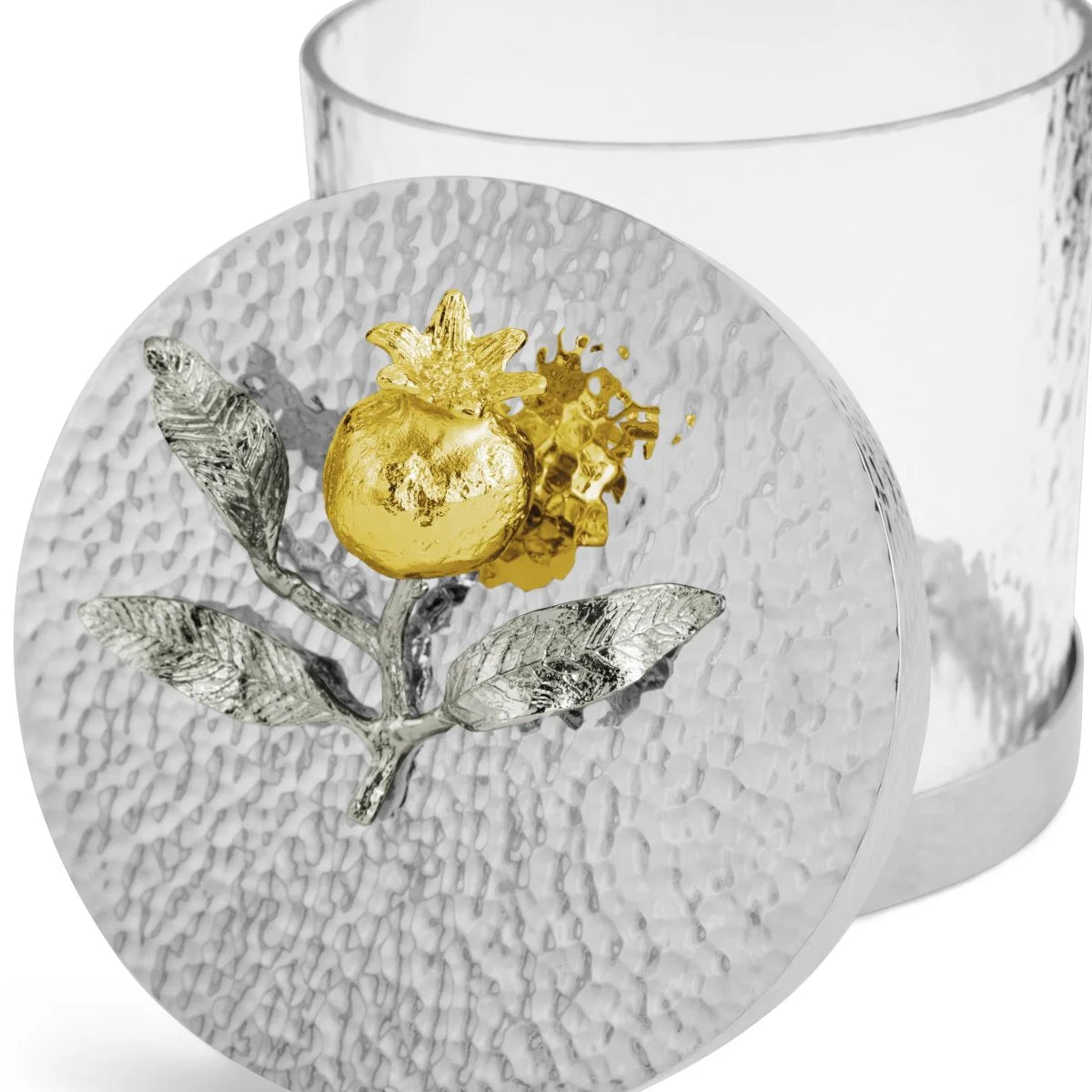 Extra Small Pomegranate Silver and Gold Canister