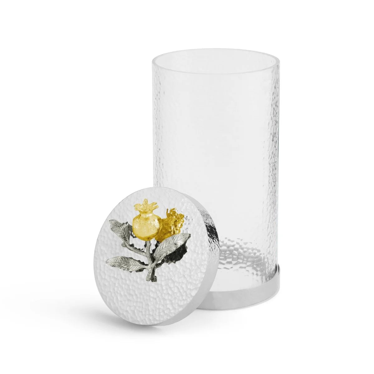Large Pomegranate Silver and Gold Canister