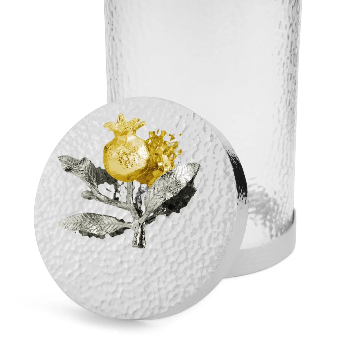 Large Pomegranate Silver and Gold Canister