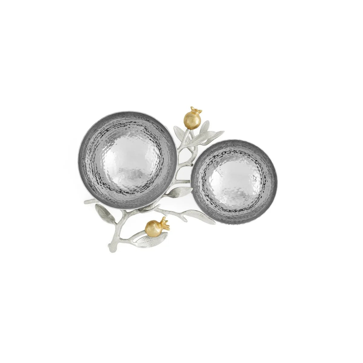 Pomegranate Silver & Gold Double Bowl