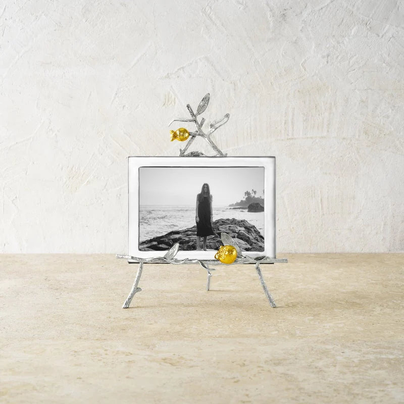 Pomegranate Silver and Gold Easel Frame