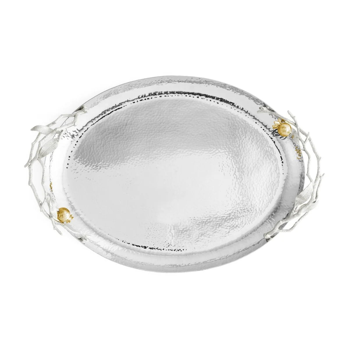 Pomegranate Silver & Gold Oval Tray