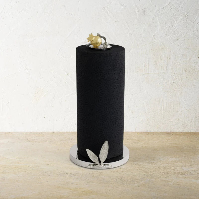 Pomegranate Silver & Gold Paper Towel Holder