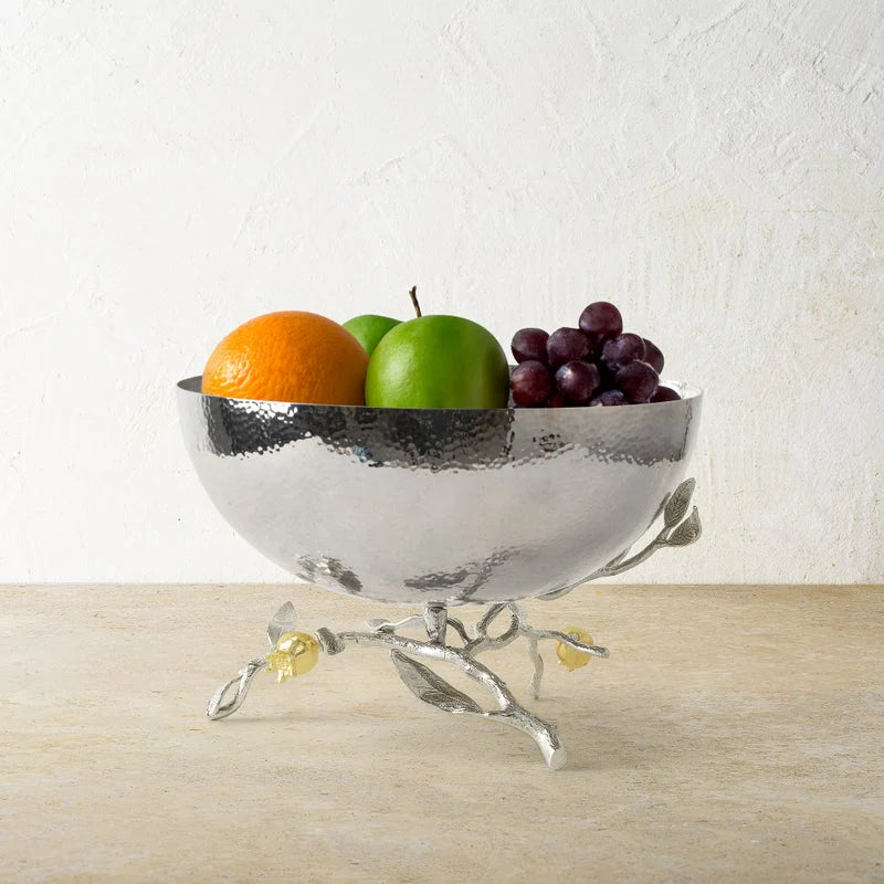 Pomegranate Silver & Gold Serving Bowl