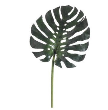 Medium Monstera Leaf Spray Green 28"