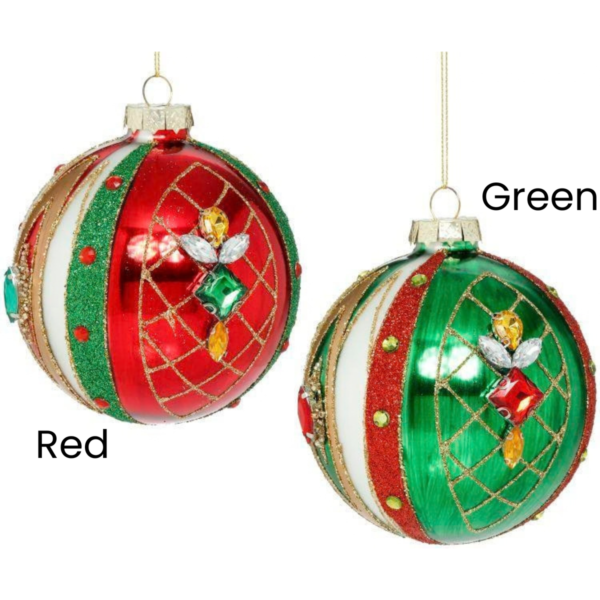 Jeweled Harlequin Ball Ornament