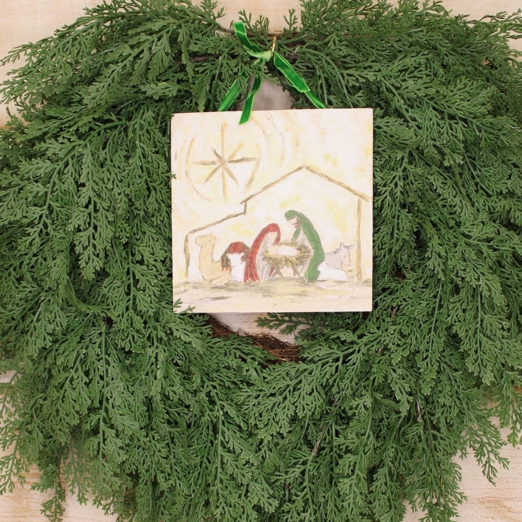 MDF Handmade Paper Nativity Scene Ornament