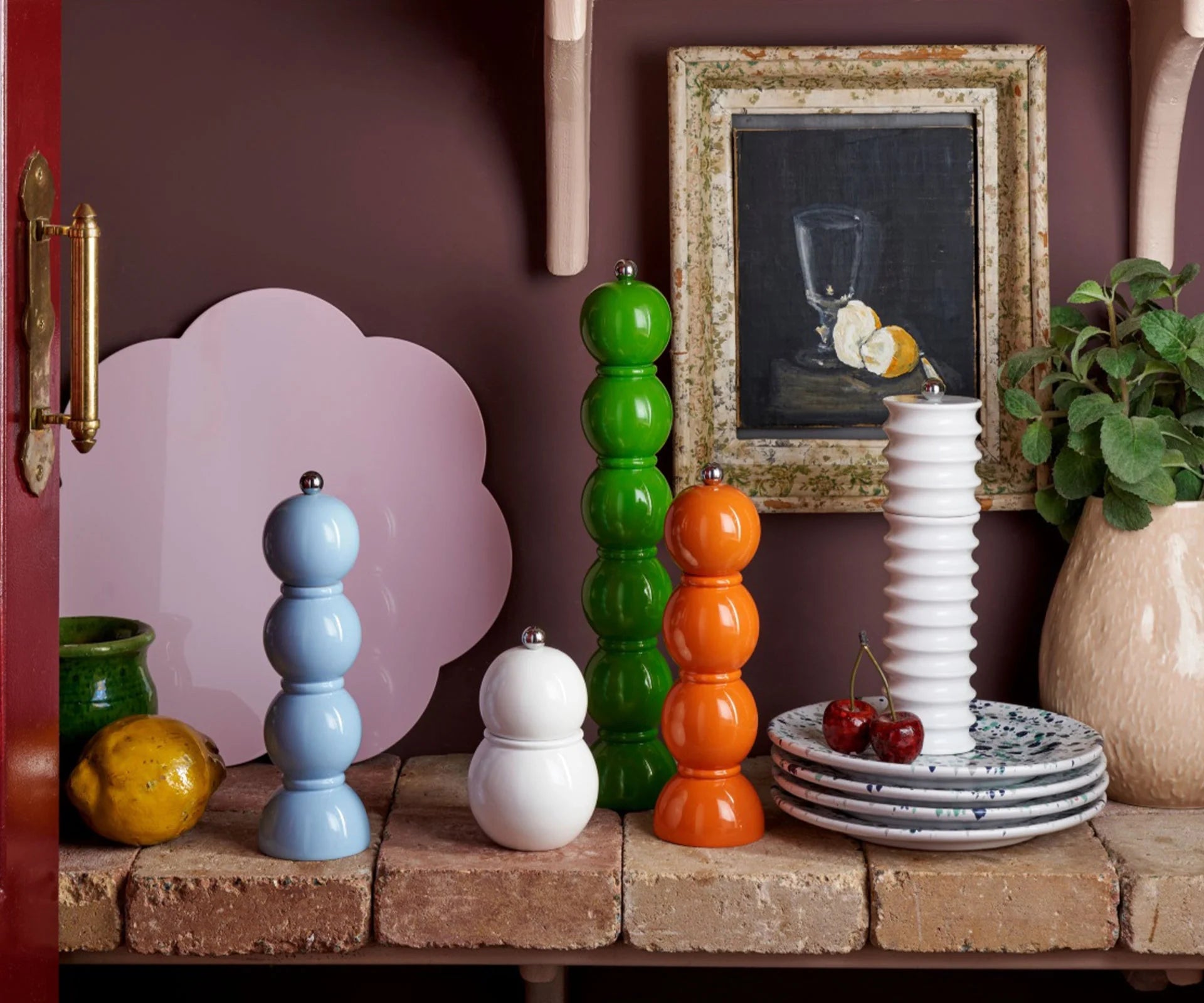 Periwinkle Bobbin Salt or Pepper Mill