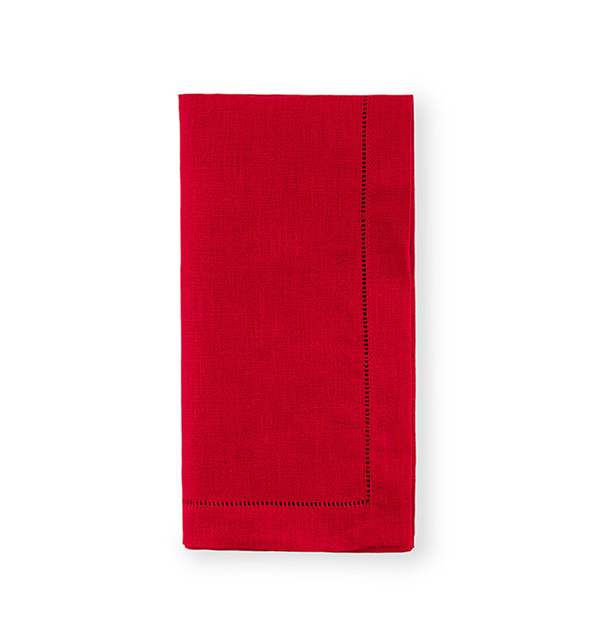 Red Linen Set of 4 Festival Dinner Napkins