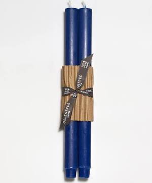 12" Fluted Church Taper Candles - Cobalt