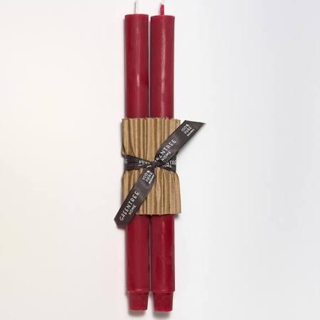 12" Fluted Church Taper Candles - Antique Bittersweet