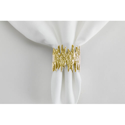 Cast Organic Gold Napkin Ring - Set of 4