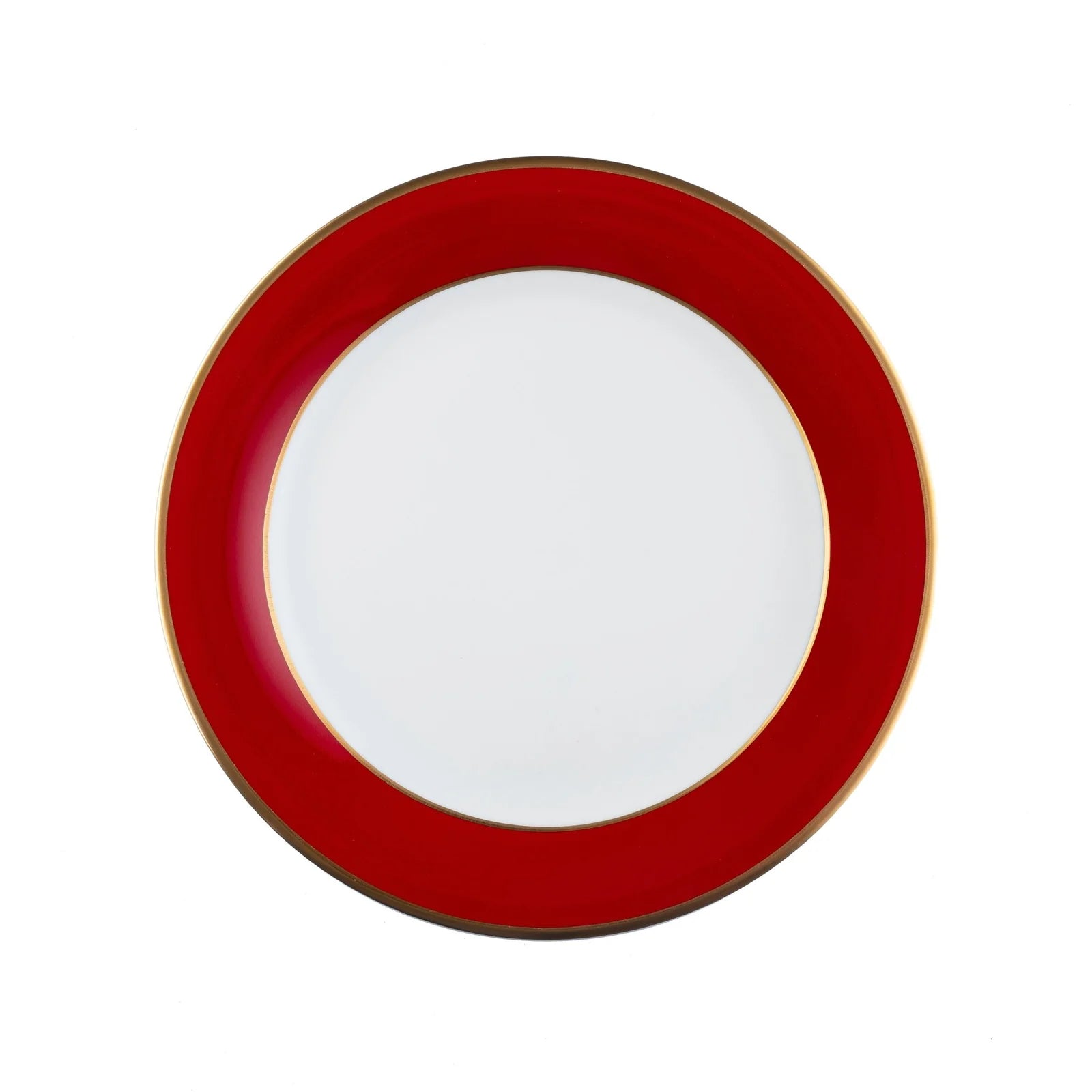Ultra-White ColorSheen Red Gold Salad Plate