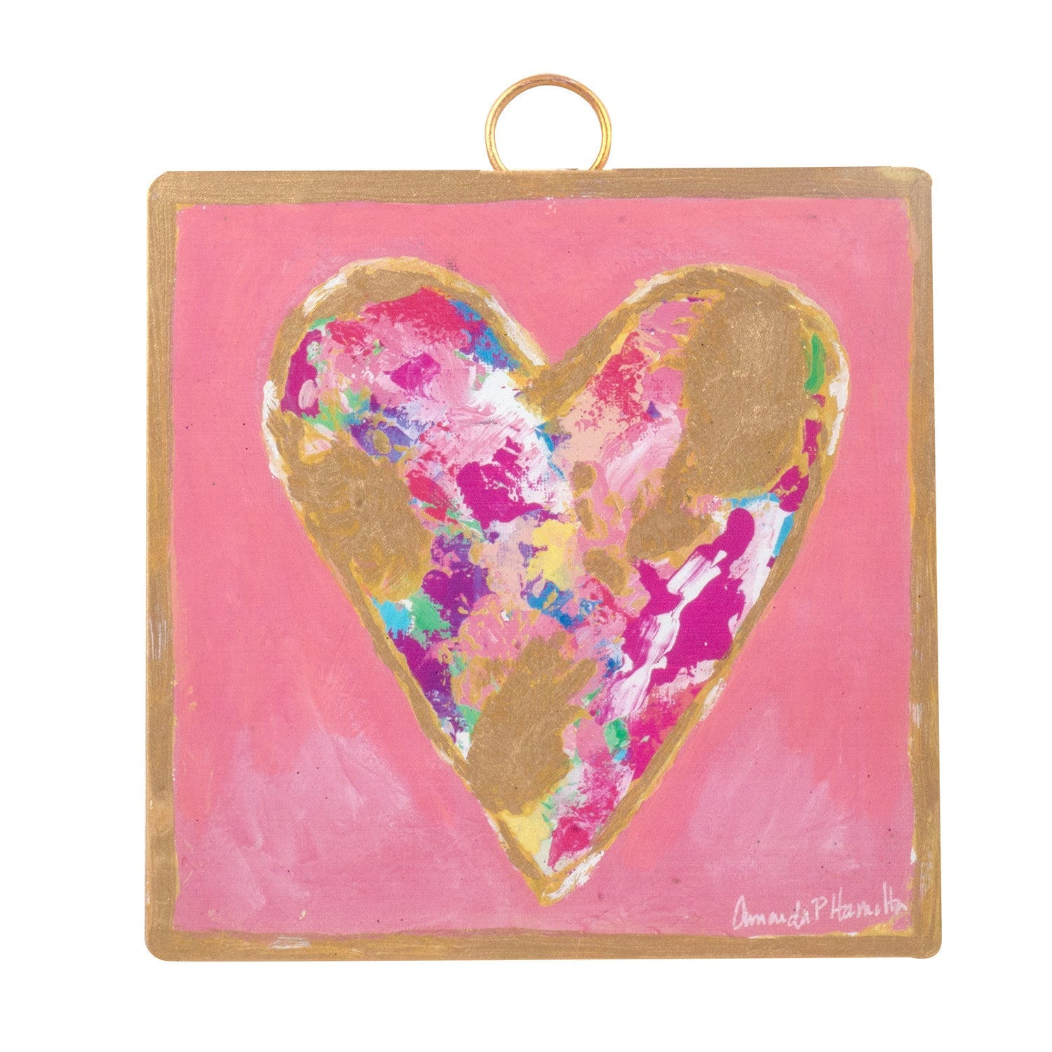 Mini Hamilton Pink & Gold Messy Heart