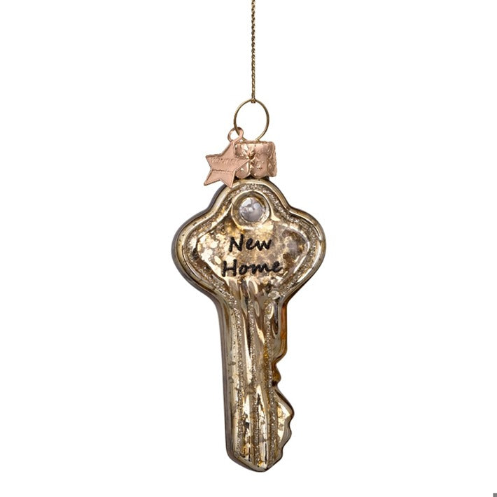Gold Crackley Key with New Home Ornament