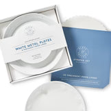 White Metal Plates - Set of 4