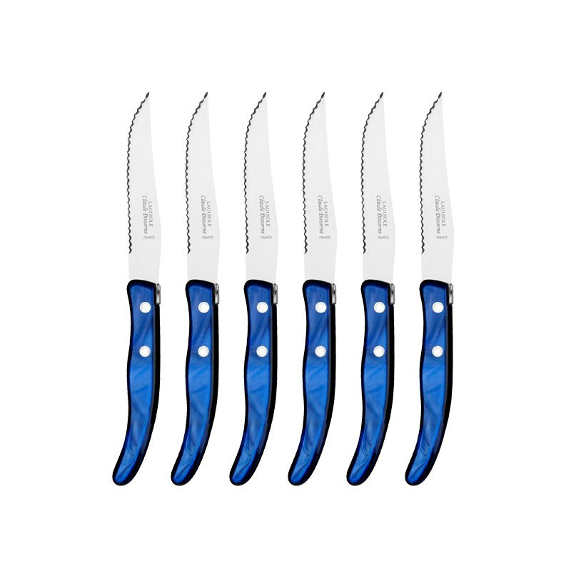 Box of 6 Berlingot Steak Knives | Blue Handle