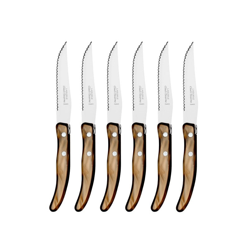 Box of 6 Berlingot Steak Knives | Cappuccino
