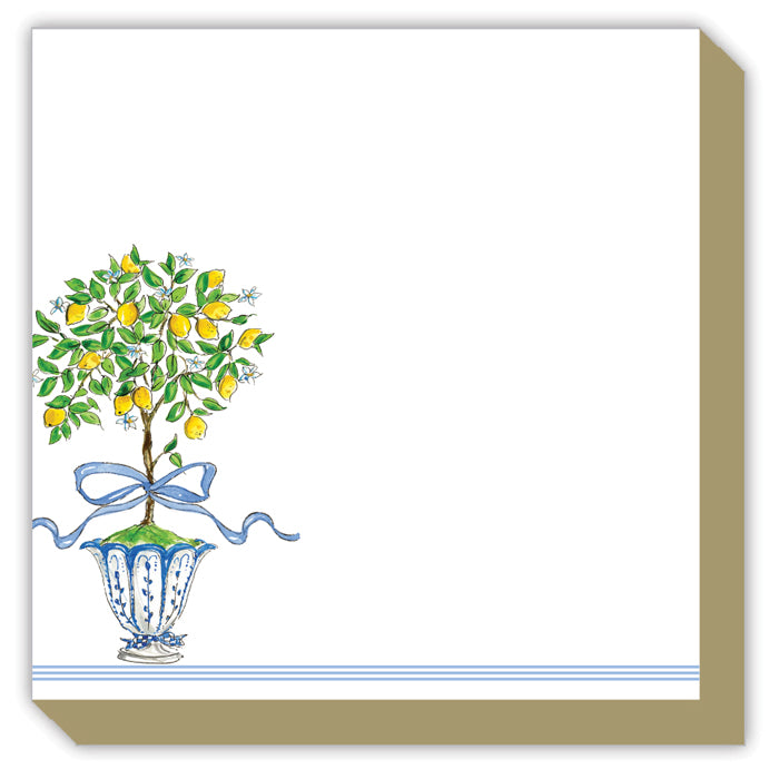 Handpainted Lemon Topiary in Chinoiserie Pot Luxe Pad