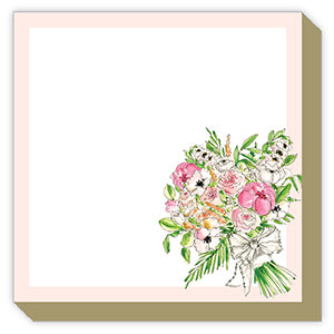 Luxe Notepad- Handpainted Blush Bridal Bouquet