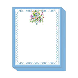 Short Stack- Handpainted Blue Floral Arrangement