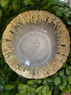 Rufolo Glass Gold Brushstroke Canape Plate