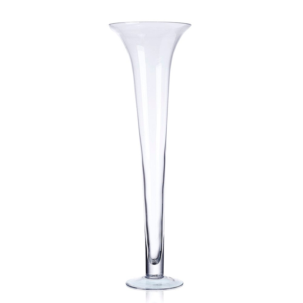 Clear Trumpet Vase 23.5"H