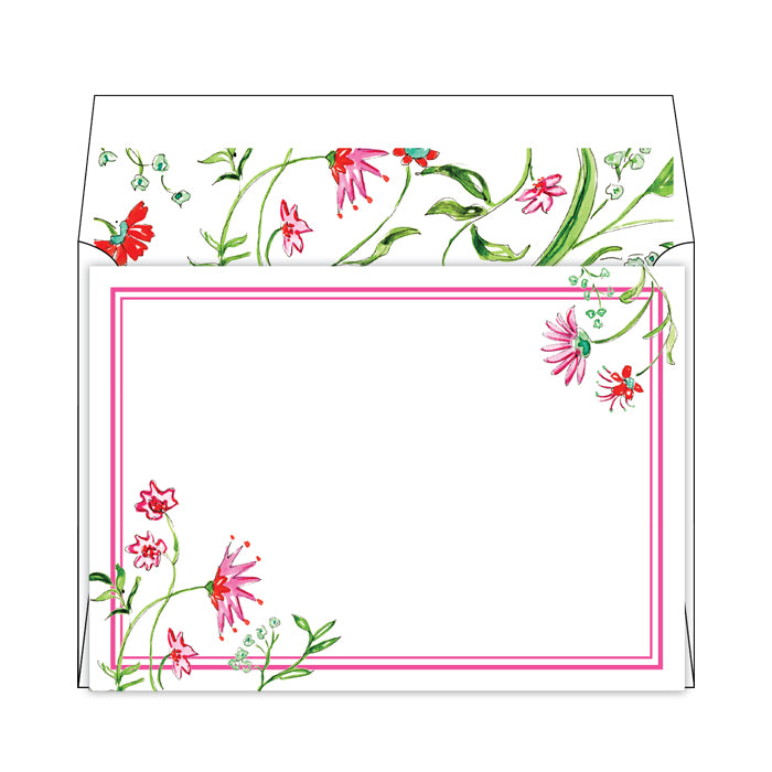 Mixed Floral Pink Social Stationery
