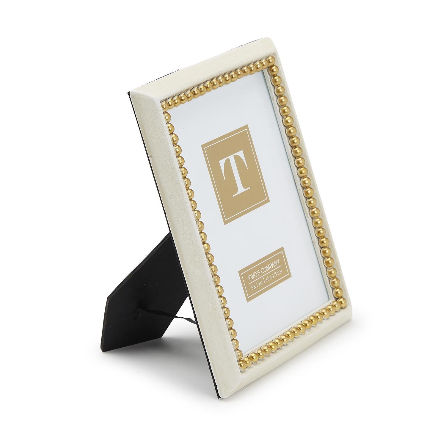 Gold Beads 5X7 Photo Frame