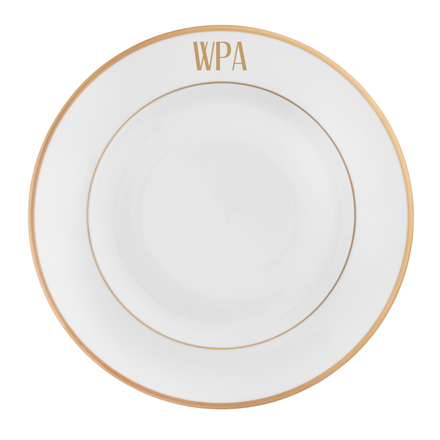 Ultra-White Signature Rim Dinner Gold