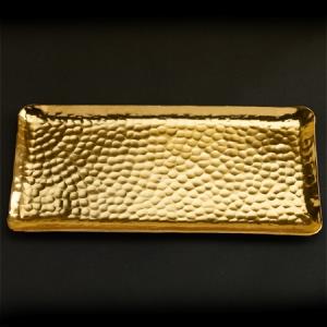 Gilded Rectangular Hammered Plate