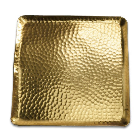Gilded Square 11.5" Hammered Plate