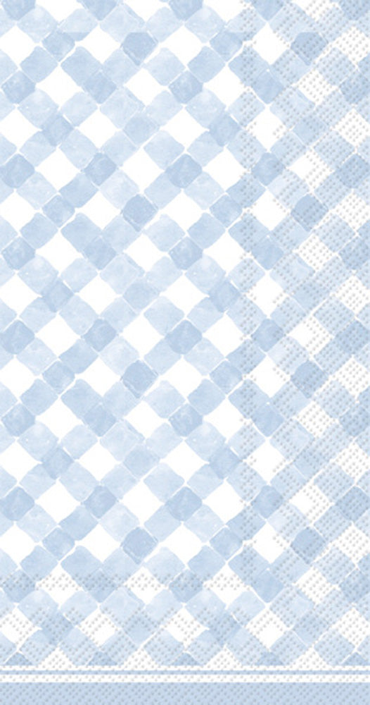 Gingham Guest Towel - Light Blue